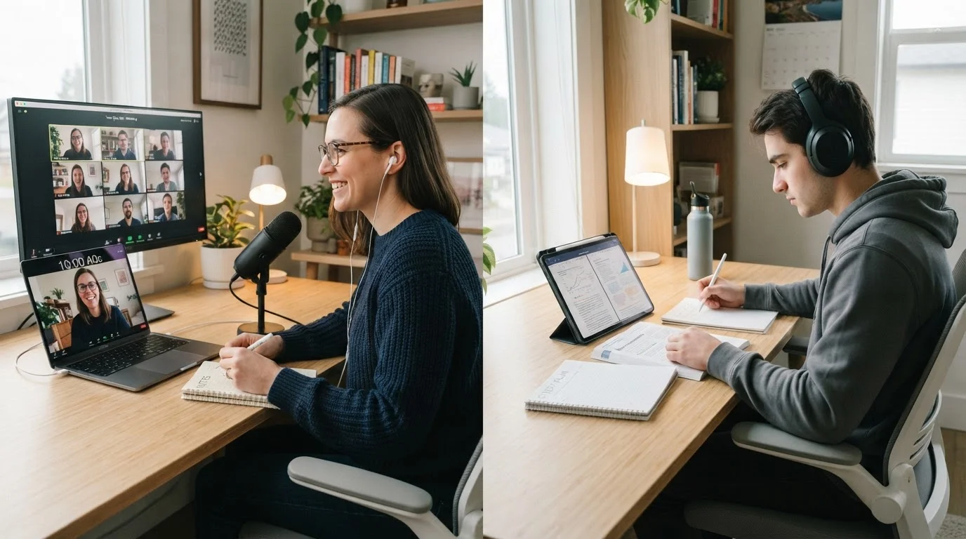Synchronous vs. Asynchronous Online Learning: Which Structure Fits Your Life?